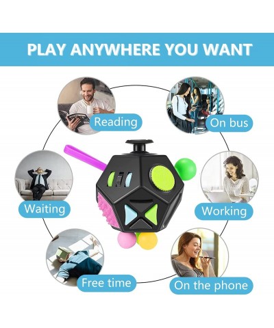 12 Sides Fidget Cube Toys Relieves Stress and Anxiety for Kids Teens and Adults with ADD OCD ADHD Autism (Black / B2) $21.24 ...