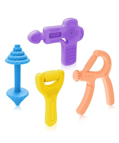 Baby Teething Toys for 0-6 Months 6-12 Months Baby Molar Teethers Chew Toys Soothe Babies Sore Gums- BPA Free Silicone -(4 Pa...