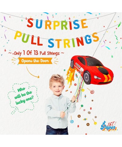 Race Car Pinata with Pull Strings Exciting Birthday Game for Kids & Awesome Racing Party Decoration $61.33 Piñatas