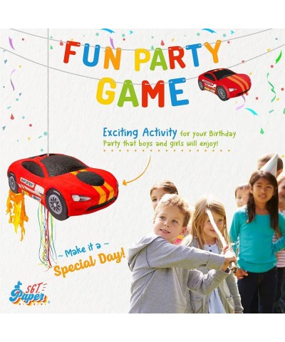 Race Car Pinata with Pull Strings Exciting Birthday Game for Kids & Awesome Racing Party Decoration $61.33 Piñatas