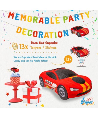 Race Car Pinata with Pull Strings Exciting Birthday Game for Kids & Awesome Racing Party Decoration $61.33 Piñatas