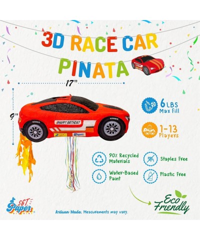 Race Car Pinata with Pull Strings Exciting Birthday Game for Kids & Awesome Racing Party Decoration $61.33 Piñatas