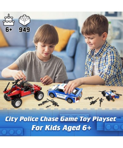 City Police Station Building Kit for Kids Aged 6 and up Includes Police Car Helicopter Drone Buggy Truck STEM Toy Police Cons...