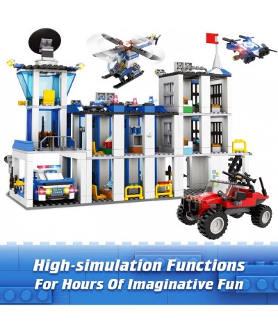 City Police Station Building Kit for Kids Aged 6 and up Includes Police Car Helicopter Drone Buggy Truck STEM Toy Police Cons...