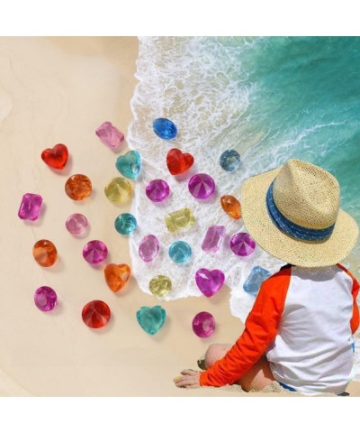 30 Pcs Gem Toy Colorful Diamond Set with Big Treasure Pirate Box Toy Kids Pirate Pretend Toys Set Pirate Treasure Party Favor...