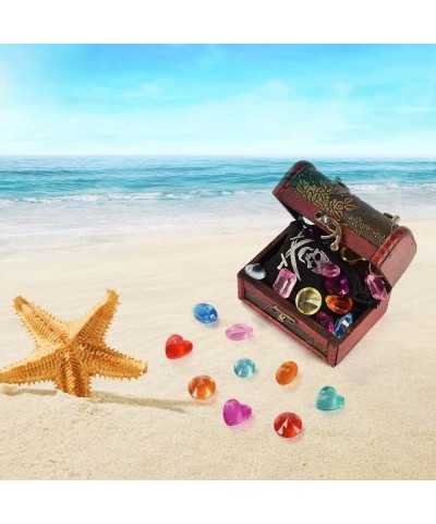 30 Pcs Gem Toy Colorful Diamond Set with Big Treasure Pirate Box Toy Kids Pirate Pretend Toys Set Pirate Treasure Party Favor...