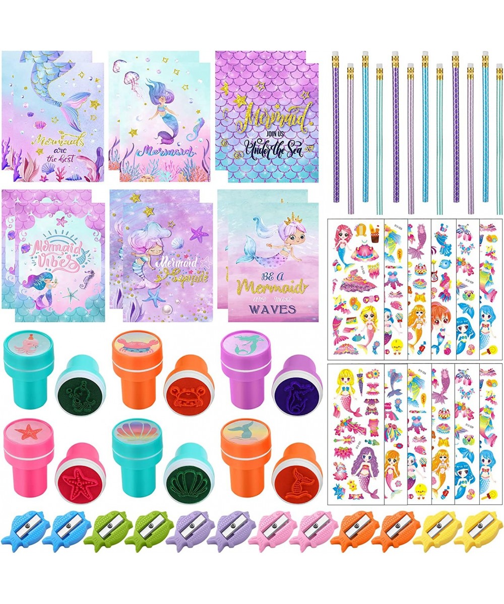 60 Pcs Mermaid Birthday Party Favors Classrooms Exchange Class Reward Prizes Mini Mermaid Notepad Shark Stampers for Kids Pri...