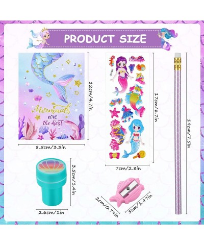 60 Pcs Mermaid Birthday Party Favors Classrooms Exchange Class Reward Prizes Mini Mermaid Notepad Shark Stampers for Kids Pri...