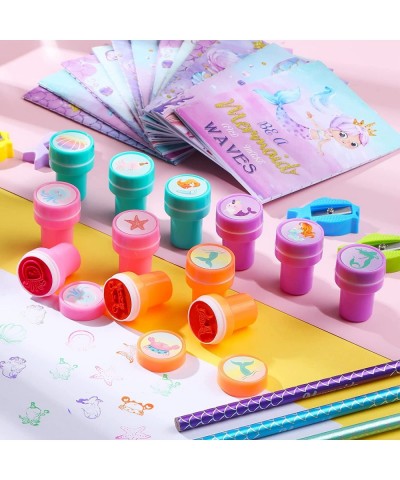 60 Pcs Mermaid Birthday Party Favors Classrooms Exchange Class Reward Prizes Mini Mermaid Notepad Shark Stampers for Kids Pri...