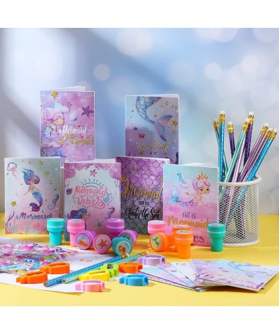 60 Pcs Mermaid Birthday Party Favors Classrooms Exchange Class Reward Prizes Mini Mermaid Notepad Shark Stampers for Kids Pri...