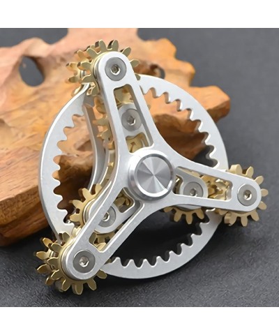 Pure Brass Fidget Spinner Gears Linkage Fidget Toy Metal DIY Hand Spinner Spins Long Time EDC Focus Meditation Break Bad Habi...