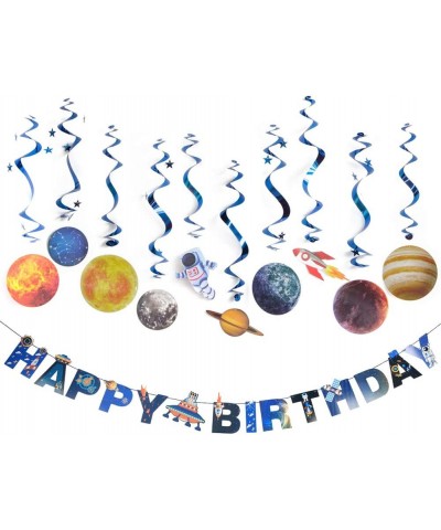 Solar System Hanging Decoration Universe Space Happy Birthday Banner Outer Space Whirls Hanging Swirl for Kids Birthday Solar...