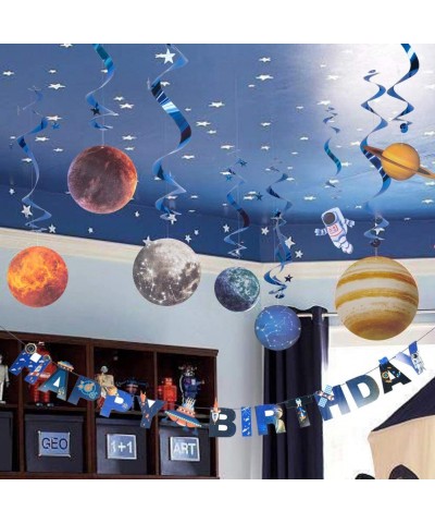 Solar System Hanging Decoration Universe Space Happy Birthday Banner Outer Space Whirls Hanging Swirl for Kids Birthday Solar...