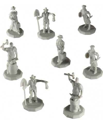 Monster Townsfolk Mini Fantasy Figures - 8pc Paintable Tradesmen Non Player Character NPC Miniatures - 1" Hex-Sized Compatibl...