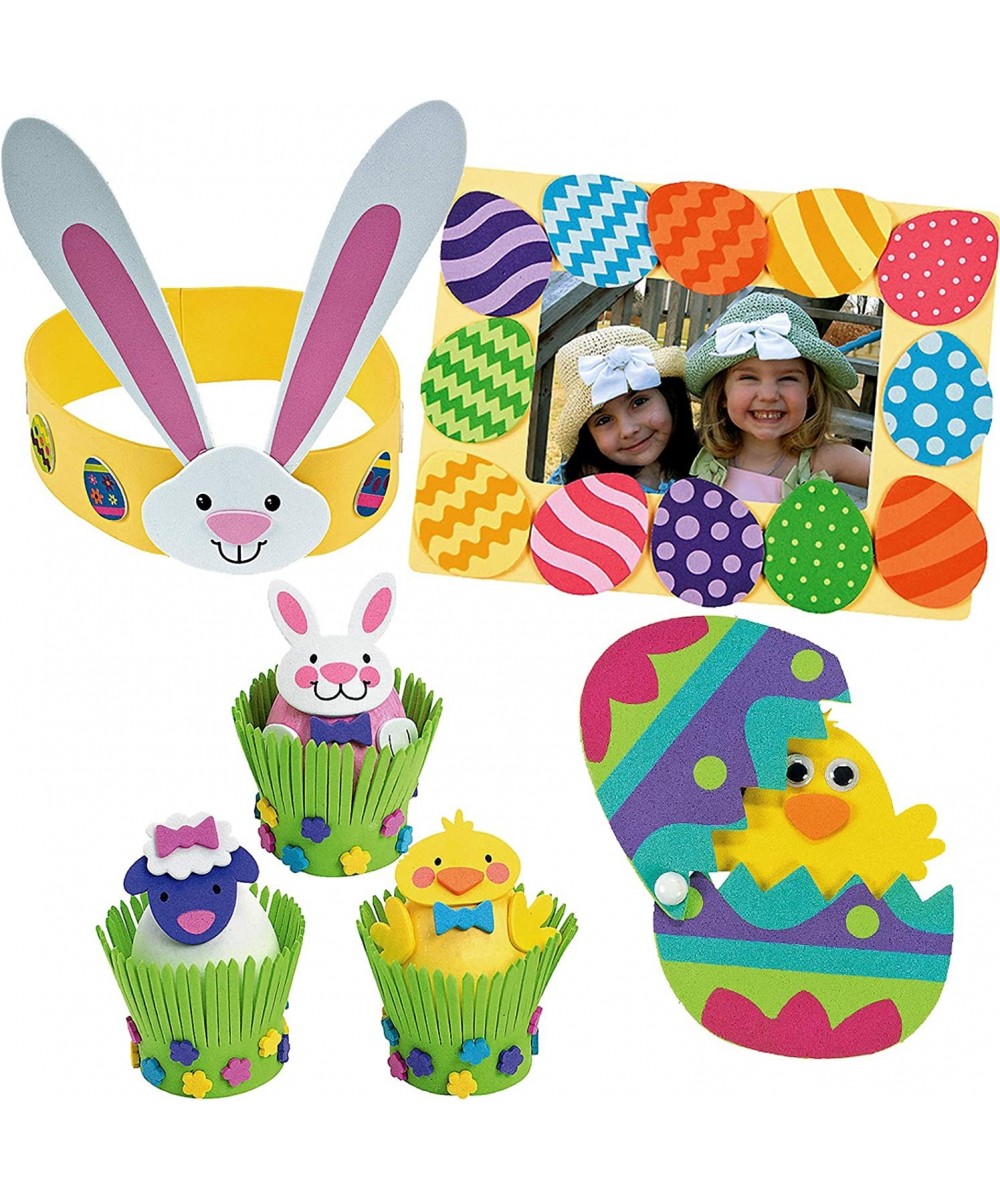 Easter Decorative Craft Kits - Easter Bunny Headband Craft Kit Hatching Eggs Craft Kit Foam Easter Egg Decorating Craft Kit a...