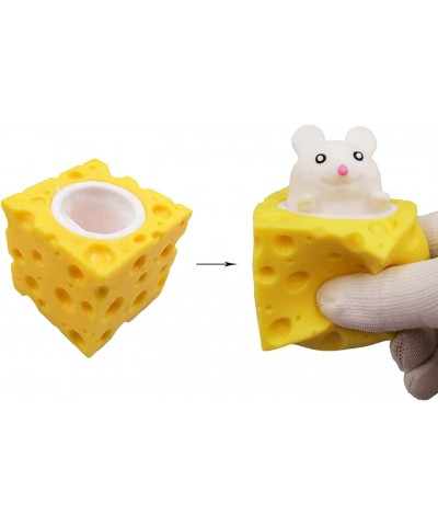 Squeeze Mouse Toy Decompression Cheese Mouse Cup Sensory Fidget Toys Squishes Toy Stress Relief for Kids & Adult Tricky Funny...