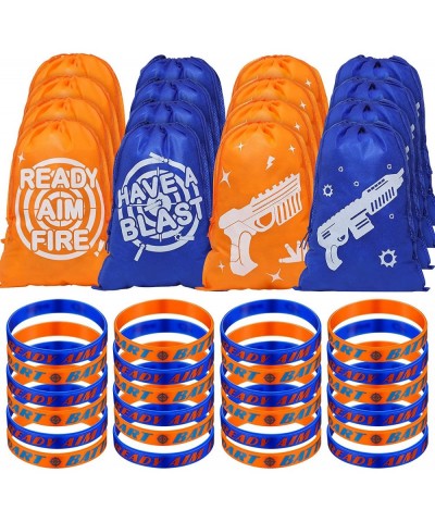 48 Pcs Dart Battle Party Supplies Includes 24 Silicone Wristbands 24 Party Present Drawstring Bags Goody Treat Bags Dart Gun ...