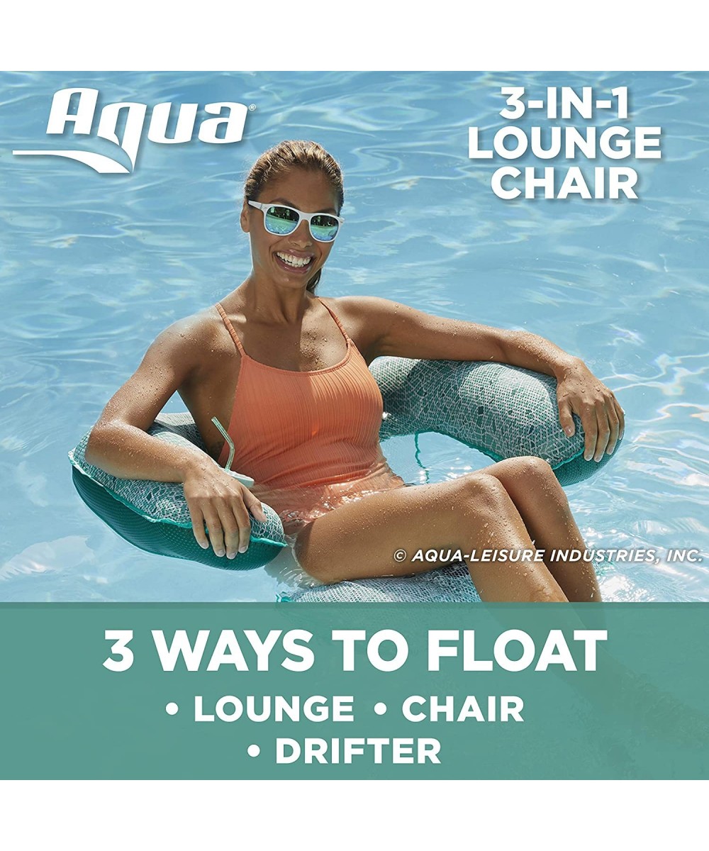 AQUA Mosaic 3-in-1 Pool Chair Lounge Inflatable Pool Float Multi-Purpose Pool Chair (Lounge Drifter Chair) Green Mosaic $30.9...