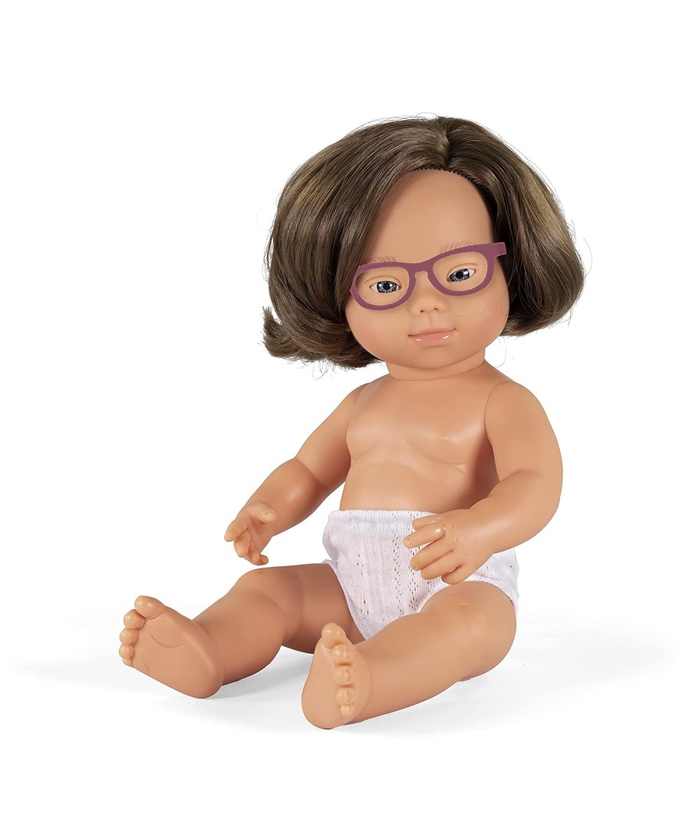 Baby Doll Caucasian Girl with Down Syndrome with Glasses 15'' Poly-Bagged Multi $58.26 Dolls