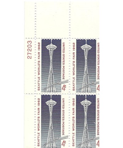 1962 Seattle World's Fair 4 Cent US Postage Stamp Plate Block MNH Scott 1196 $12.77 Collectibles Display & Storage