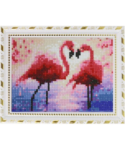 5D Diamond Painting Kit Pink Bird for Kids Girls & Boys with Wooden Frame Mosaic Gem Stickers by Number Kits DIY Painting Art...