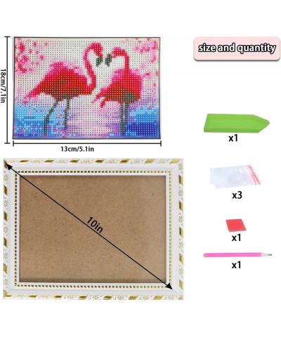 5D Diamond Painting Kit Pink Bird for Kids Girls & Boys with Wooden Frame Mosaic Gem Stickers by Number Kits DIY Painting Art...