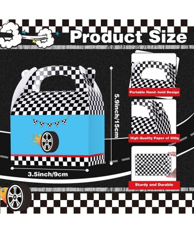 24 Pcs Race Car Party Boxes Racing Gift Treat Bag Race Car Birthday Party Supplies Car Candy Goody Bags Checkered Cardboard B...