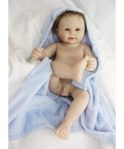 Reborn Baby Dolls Boy Newborn Silicone Full Body Lifelike Doll 22 Inch with Male Part Washable Handmade Open Mouth with Pacif...