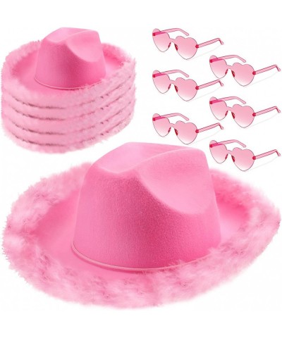 6 Pieces Cowgirl Hat with Feather Boa and 6 Pieces Heart Sunglasses Set for Girls Bachelorette Party Costume Party $76.55 Kid...