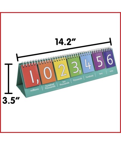 Student Place Value Flip Chart - Millions - Double-Sided with Whole Numbers and Decimals - Learn to Count by Ones Tens Hundre...