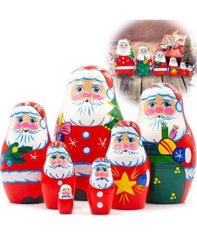 Santa Nesting Dolls Set of 7 pcs - Russian Dolls with Santa Claus Decoration - Christmas Decorations for The Home - Russian C...