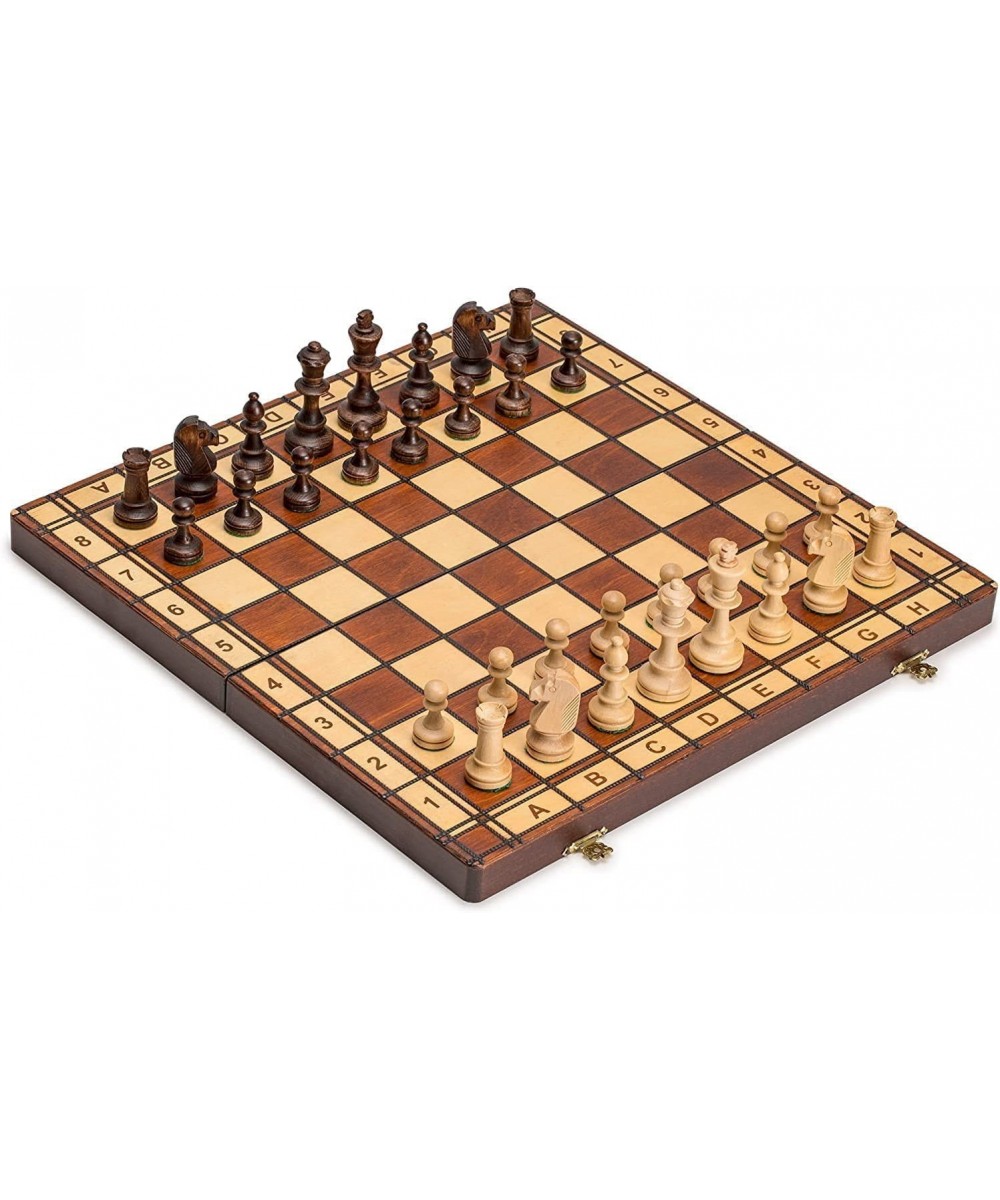 Handmade Jowisz Professional Tournament Chess Set - Wooden 16 Inch Folding Board With Felt Base & Hand Carved Chess Pieces - ...