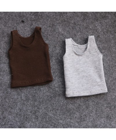 1/6 Custom Scale T-Shirt Sleeveless Vest Clothes for 12" Male & Female Action Figure Doll Clothes Toy (Brown + Gray) $22.41 A...