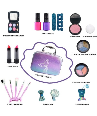 Girls Makeup Kit for Kids Washable Mermaid Makeup 20Pcs Play Makeup Set for Toddlers Real & Non Toxic Make Up for Little Girl...