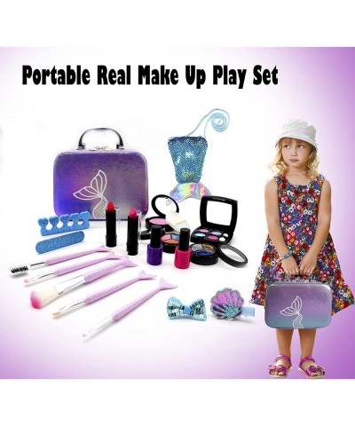 Girls Makeup Kit for Kids Washable Mermaid Makeup 20Pcs Play Makeup Set for Toddlers Real & Non Toxic Make Up for Little Girl...