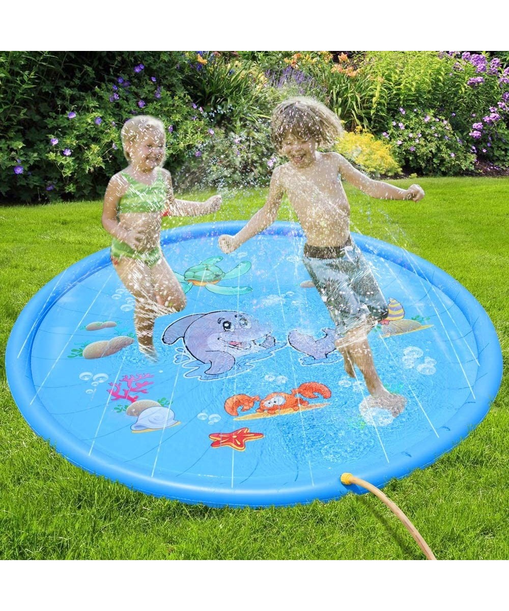 Sprinkle & Splash Play Mat - 68" Water Sprinkler Kiddie Outdoor Outside Water Pool Toys for Toddlers Kids Children Infants Bo...