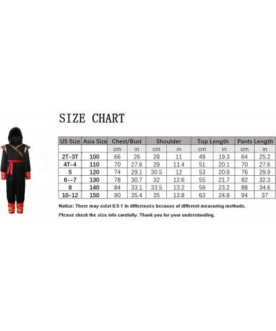 Kids Ninja Costume for Boys Black & Red $34.35 Kids' Costumes