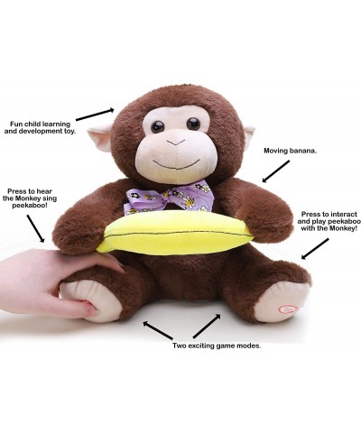 Toyland® 30cm Peekaboo Plush Soft Toy - Dual Function Animated Singing Toy with Moving Ears - Perfect for Development (Monkey...