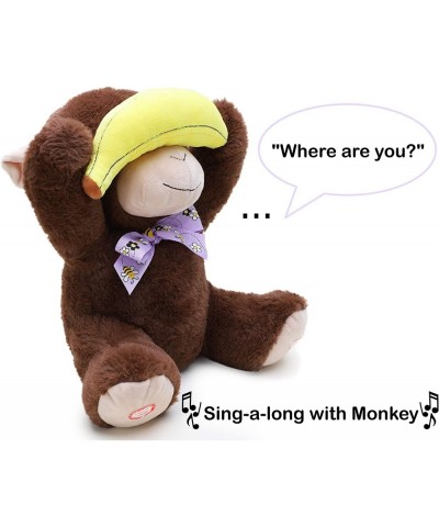 Toyland® 30cm Peekaboo Plush Soft Toy - Dual Function Animated Singing Toy with Moving Ears - Perfect for Development (Monkey...