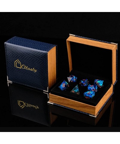 DND Dice Set Resin Sharp Edge Dice Set Handmade 7pcs Polyhedral Dice Set DND RPG MTG Role Playing Game Dice Set D&D Dice with...