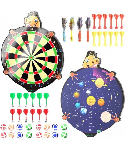 Dart Board Set for Kids with Magnetic Darts Sticky Darts Sticky Balls Both Side Dart Board Shooting Game Toys for Boys Girls ...