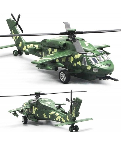 Military Helicopter Toy with Lights and Sounds Die Cast Metal Airplane Pull Back Army Plane Toys for Kids Children Boys Girl ...