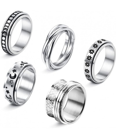 Fidget Ring Spinner Ring Anxiety Ring Fidget Rings for Anxiety for Women Stainless Steel Rings $13.01 Fidget Toys