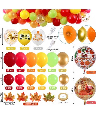 174Pcs Thanksgiving Party Decoration Fall Thanksgiving Balloon Garland Arch Kit with Banner Hanging Swirls Cupckae Toppers Tu...