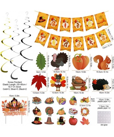 174Pcs Thanksgiving Party Decoration Fall Thanksgiving Balloon Garland Arch Kit with Banner Hanging Swirls Cupckae Toppers Tu...