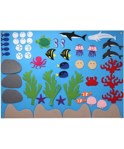 50pcs Kids Flannel Felt-Board Stories for Toddlers Preschool Large Ocean Felt Storyboard with Animals Figures Wall Hang Class...