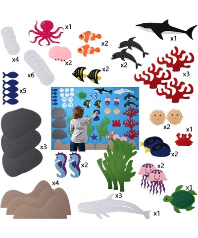 50pcs Kids Flannel Felt-Board Stories for Toddlers Preschool Large Ocean Felt Storyboard with Animals Figures Wall Hang Class...