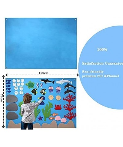 50pcs Kids Flannel Felt-Board Stories for Toddlers Preschool Large Ocean Felt Storyboard with Animals Figures Wall Hang Class...