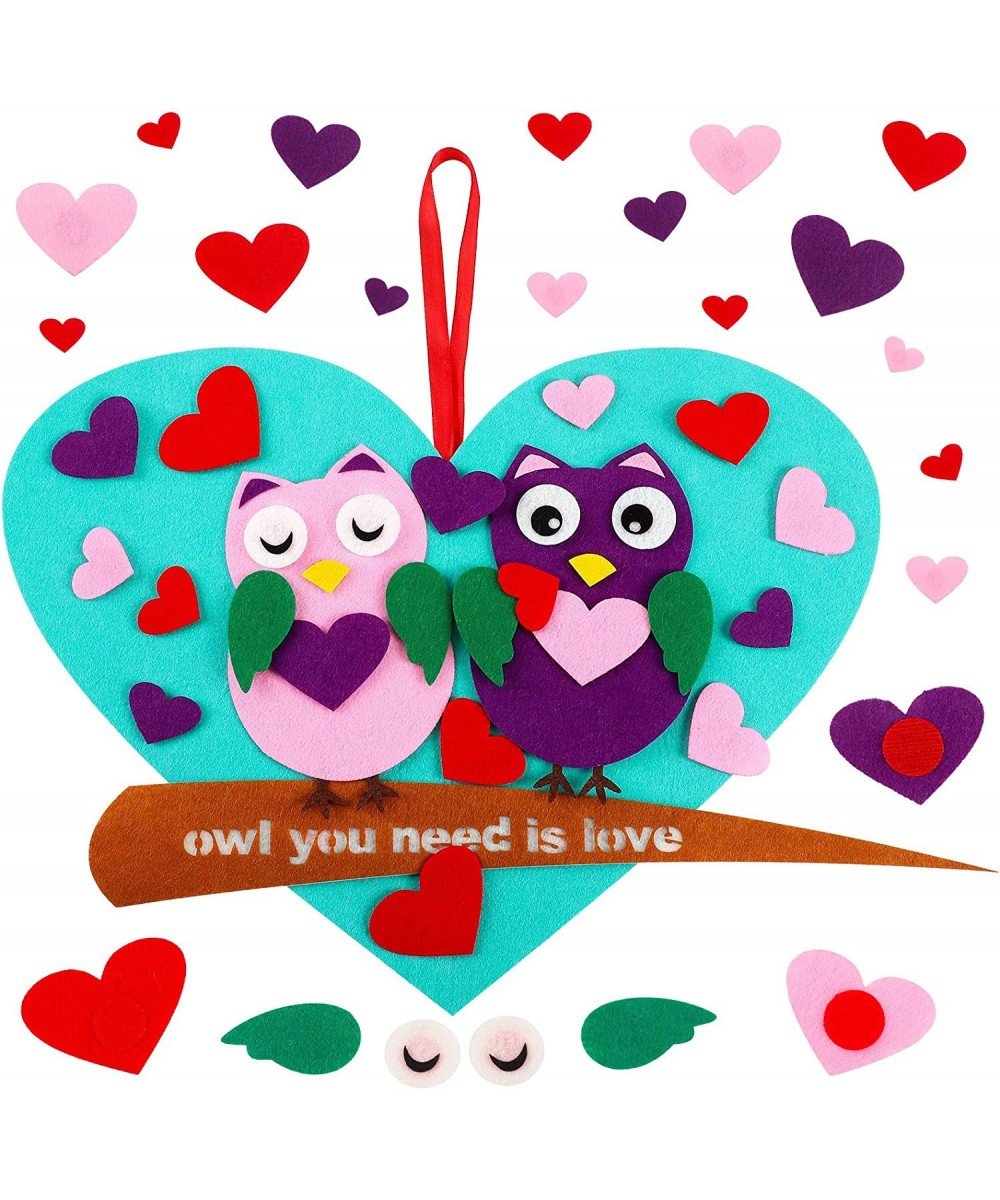 36 Pieces Valentine's Day DIY Felt Set Valentine Owl Craft Ornaments Owl You Need is Love Sign Felt Craft Kit with 35 Pieces ...