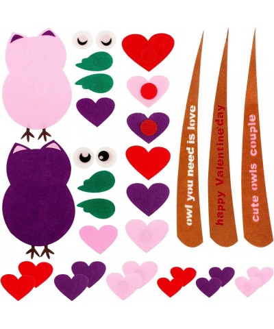 36 Pieces Valentine's Day DIY Felt Set Valentine Owl Craft Ornaments Owl You Need is Love Sign Felt Craft Kit with 35 Pieces ...